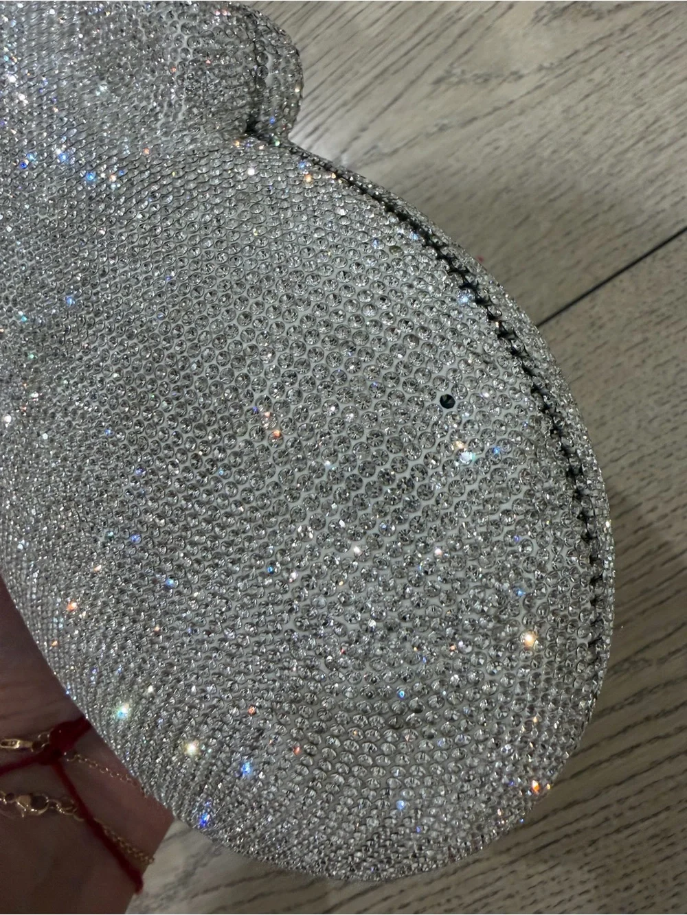 Cult Gaia Silver Crystal Evening Clutch Bag